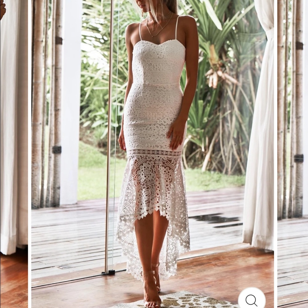 White high low dress